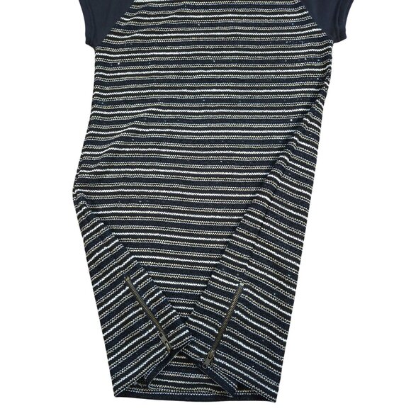 Sanctuary Striped Metallic Knit Dress Medium Shimmer Raglan Short Sleeve - Picture 6 of 8